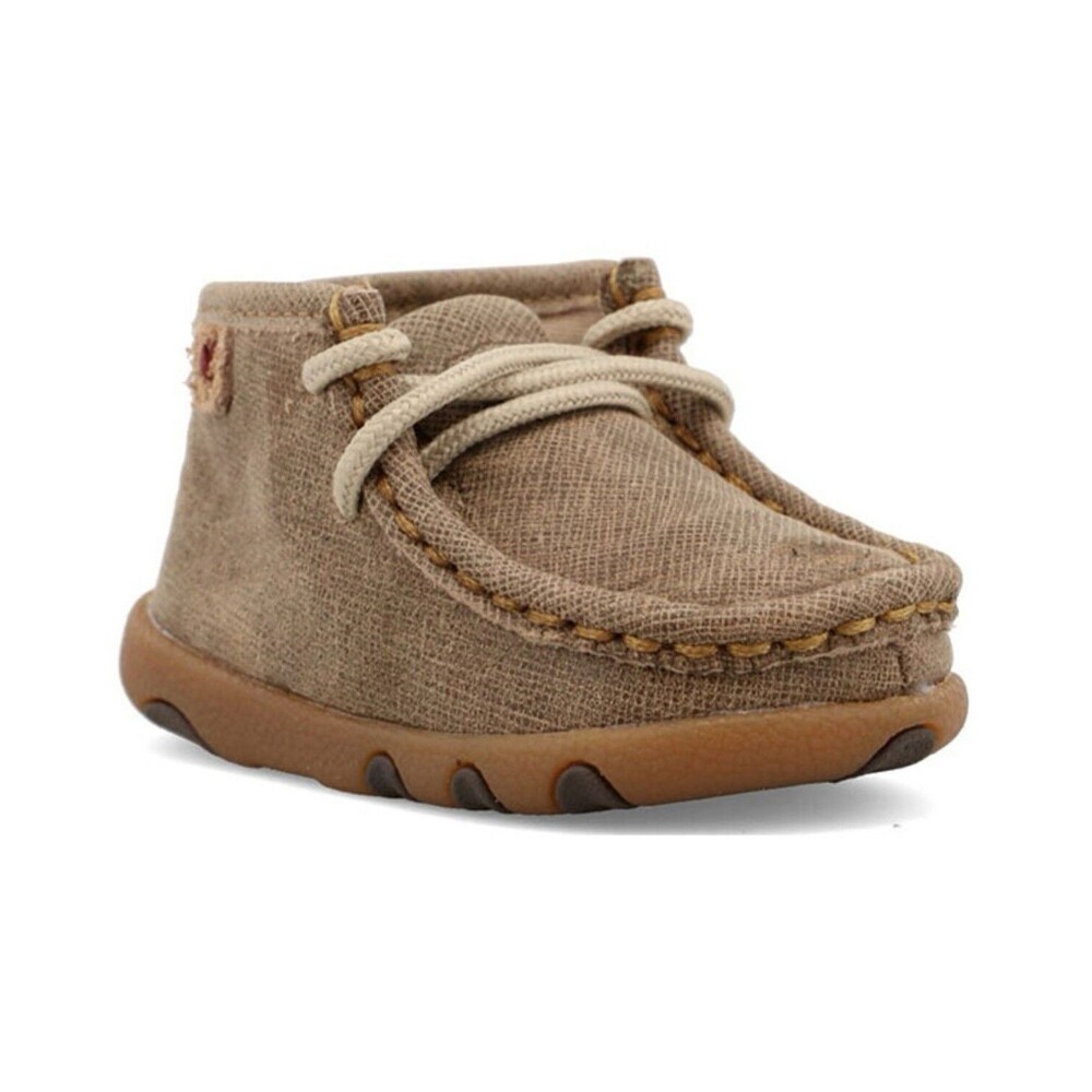 Twisted X Toddler Driving Mocs Size 6M Beige Distressed Leather Western Shoes